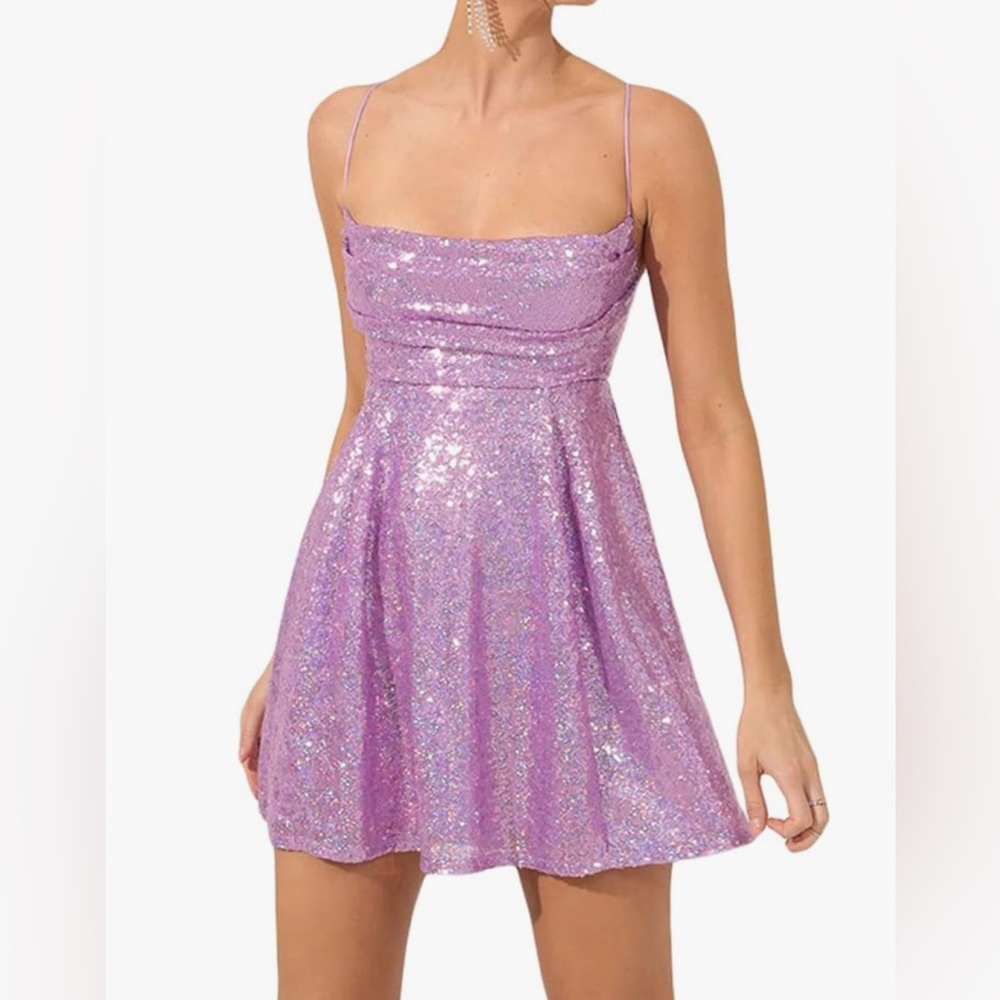 Sparkling Lavender Sequin Dress